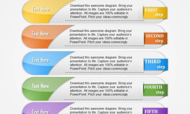 0914 Business Plan Five Vertical Steps Info Graphic Image Regarding Business Plan Presentation Template Ppt