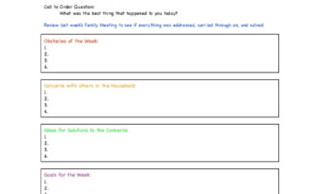 10 Best Family Meeting Agenda Examples Templates Throughout Level 10 Meeting Agenda Template