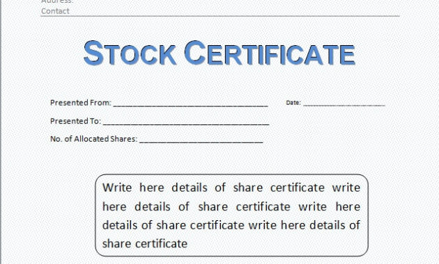 10 Best Free Stock Certificate Templates Word Pdf Pertaining To Best Free Stock Certificate Template Download