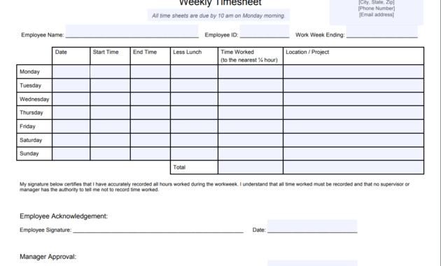 10 Best Timesheet Templates To Track Work Hours With Work Hours Log Template