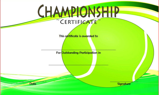 10 Certificate Of Championship Template Designs Free Pertaining To Volleyball Tournament Certificate 8 Epic Template Ideas