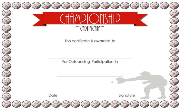 10 Certificate Of Championship Template Designs Free Throughout 10 Free Printable Softball Certificate Templates