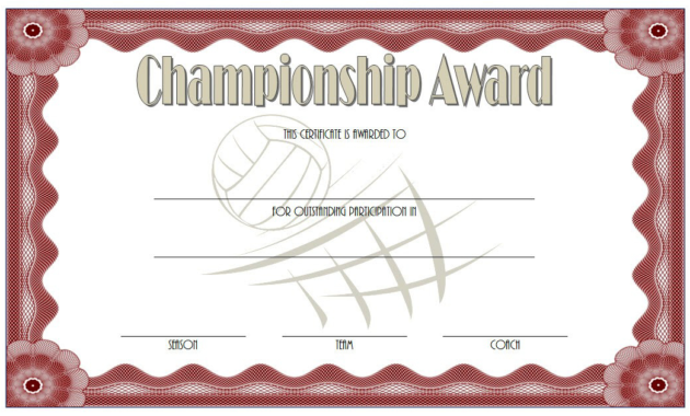 10 Certificate Of Championship Template Designs Free With Regard To Badminton Certificate Template Free 12 Awards