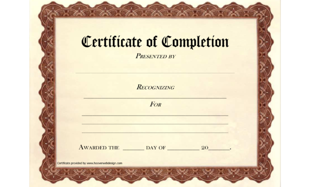 10 Certificate Of Completion Templates Free Download With Free Certificate Of Completion Free Template Word