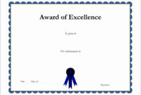 10 Certificate Of Excellence Templates Excel Templates Inside Printable Academic Excellence Certificate