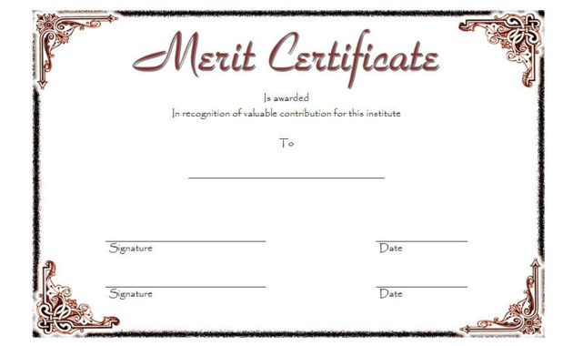 10 Certificate Of Merit Templates Editable Free Download Intended For Winner Certificate Template Free 12 Designs