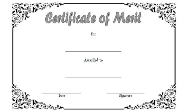 10 Certificate Of Merit Templates Editable Free Download Throughout Free Music Certificate Template For Word Free 12 Ideas