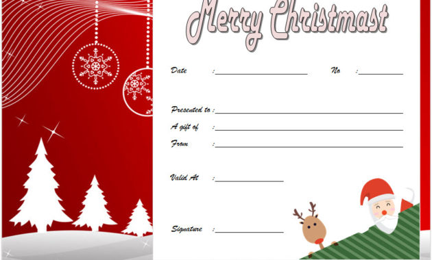 10 Christmas Gift Templates Free Typable Inside Free Free Wedding Gift Certificate Template Word 7 Ideas