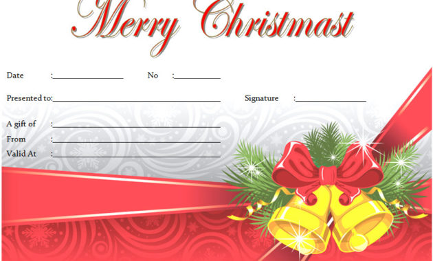 10 Christmas Gift Templates Free Typable Within Awesome Gift Certificate Template In Word 10 Designs