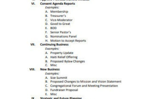 10 Church Meeting Agenda Templates In Pdf Doc Free Throughout Free Board Of Directors Meeting Agenda Template
