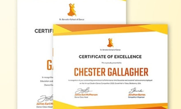 10 Dance Certificate Templates Word Psd Ai Eps With Regard To Ballet Certificate Templates