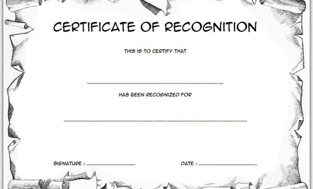 10 Downloadable Certificate Of Recognition Templates Free Inside Certificate Of Recognition Template Word