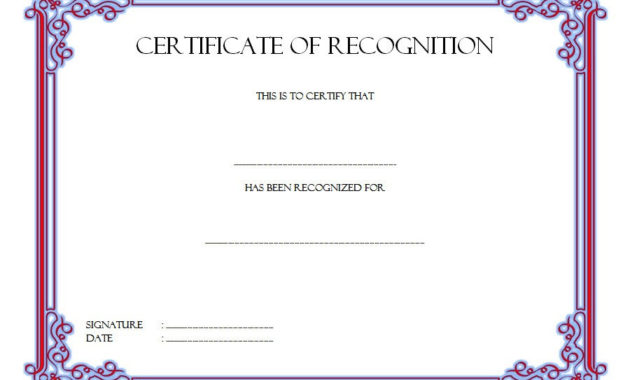 10 Downloadable Certificate Of Recognition Templates Free Intended For Quality Certificate Of License Template