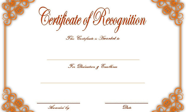 10 Downloadable Certificate Of Recognition Templates Free Throughout Free Microsoft Office Certificate Templates Free