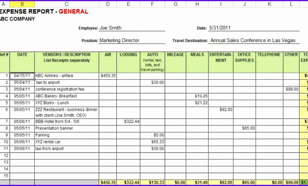 10 Expense Sheet Excel Template Excel Templates Excel Inside Small Business Expenses Spreadsheet Template