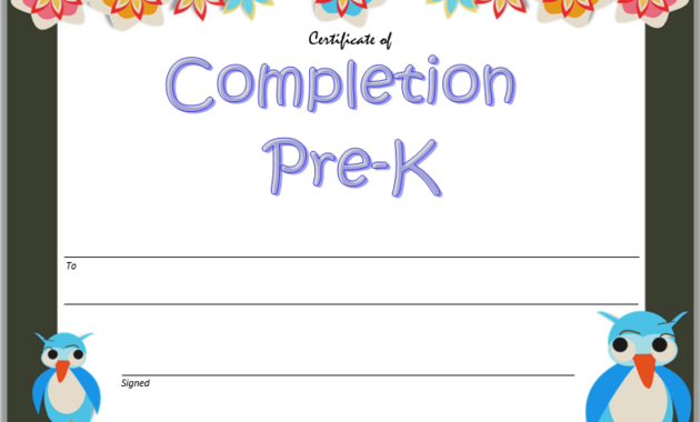 10 Free Editable Pre K Graduation Certificates Word Pdf Inside Awesome Preschool Graduation Certificate Template Free