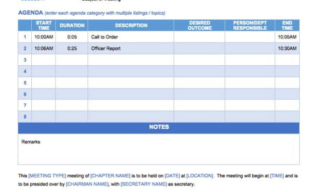 10 Free Meeting Agenda Templates For Microsoft Word In Free Microsoft Office Agenda Templates