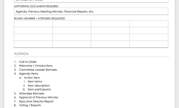 10 Free Meeting Agenda Templates For Microsoft Word Pertaining To Templates For Minutes Of Meetings And Agendas