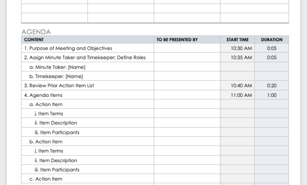 10 Free Meeting Agenda Templates For Microsoft Word Throughout Meeting Agenda Sample Template Free
