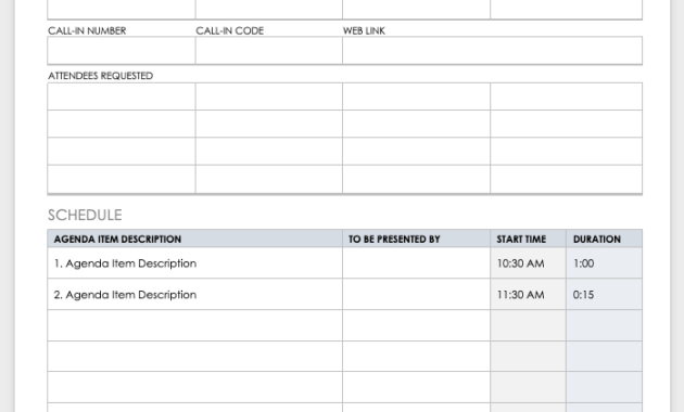 10 Free Meeting Agenda Templates For Microsoft Word Within Create A Meeting Agenda Template