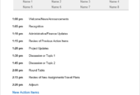 10 Free Meeting Agenda Templates Word And Google Docs In Amazing One On One Staff Meeting Agenda Template