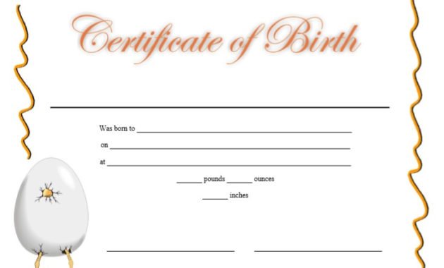 10 Free Printable Birth Certificate Templates Word Pdf Pertaining To Printable Birth Certificate Templates For Word