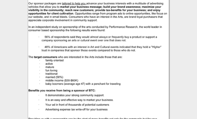 10 Free Sponsorship Proposal Templates Examples In Quality Corporate Sponsorship Proposal Template