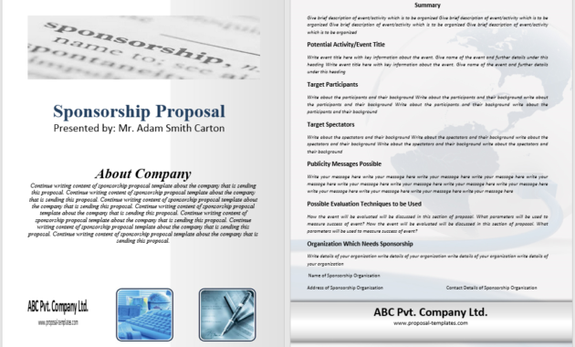 10 Free Sponsorship Proposal Templates In Ms Word Templates Regarding Corporate Sponsorship Proposal Template