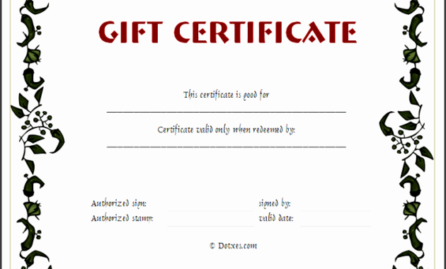 10 Gift Voucher Templates Sampletemplatess For Generic Certificate Template
