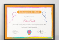 10 Kindergarten Certificate Templates Illustrator For Pages Certificate Templates