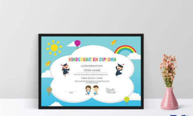 10 Kindergarten Certificate Templates Illustrator In Amazing Kindergarten Diploma Certificate Templates 10 Designs Free