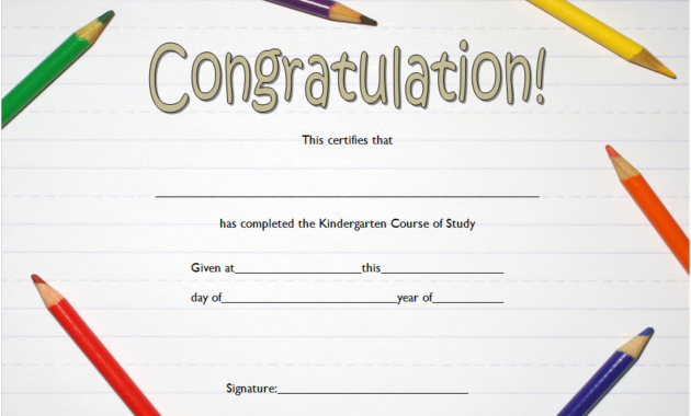 10 Kindergarten Graduation Certificates To Print Free Throughout 10 Kindergarten Diploma Certificate Templates Free
