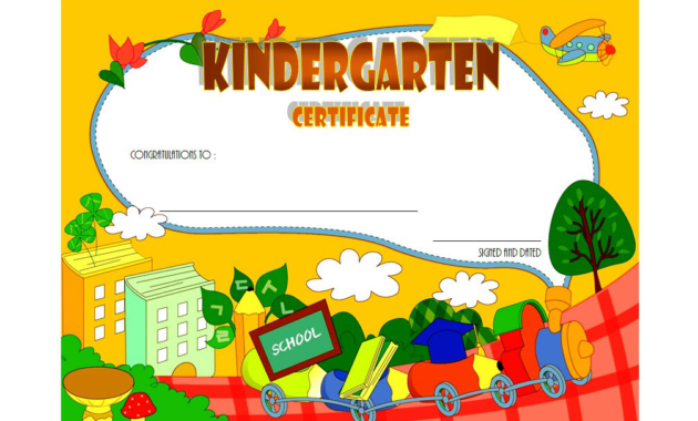 10 Kindergarten Graduation Certificates To Print Free With Regard To Amazing Kindergarten Diploma Certificate Templates 10 Designs Free