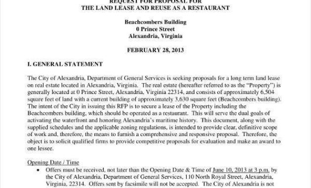 10 Lease Proposal Templates For Restaurant Cafe Bakery With Business Lease Proposal Template