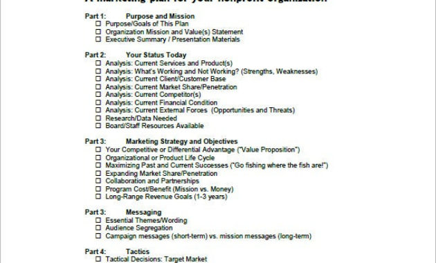 10 Non Profit Marketing Plan Templates Word Apple Regarding Sample Non Profit Business Plan Template