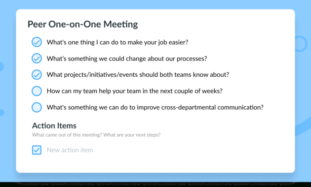 10 Oneonone Meeting Templates For Engaged Teams Pertaining To One On One Meetings Template