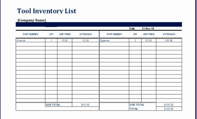 10 Personal Collection Inventory Excel Templates Excel In Inventory Control Log Template