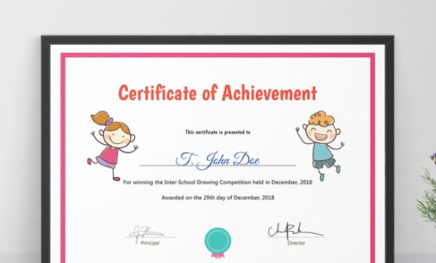 10 Preschool Certificate Templates Illustrator Ms Word In Word Certificate Of Achievement Template