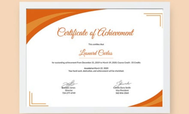 10 Sample Achievement Certificate Templates Free With Regard To Word Certificate Of Achievement Template