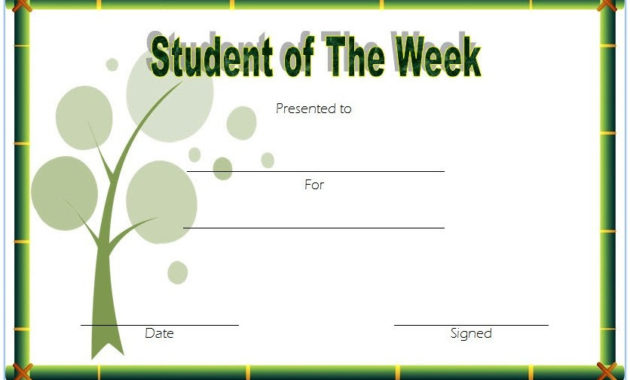 10 Student Of The Week Certificate Templates Best Ideas Intended For Printable Student Council Certificate Template 8 Ideas Free