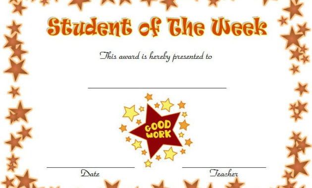 10 Student Of The Week Certificate Templates Best Ideas With 10 Science Fair Winner Certificate Template Ideas