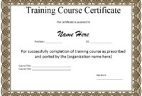 10 Training Certificate Templates Free Printable Word Intended For 10 Sportsmanship Certificate Templates Free