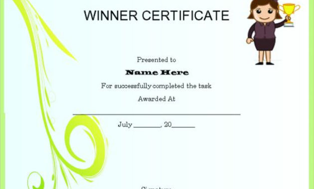 10 Winner Certificate Templates Free Printable Word For Quality Pageant Certificate Template