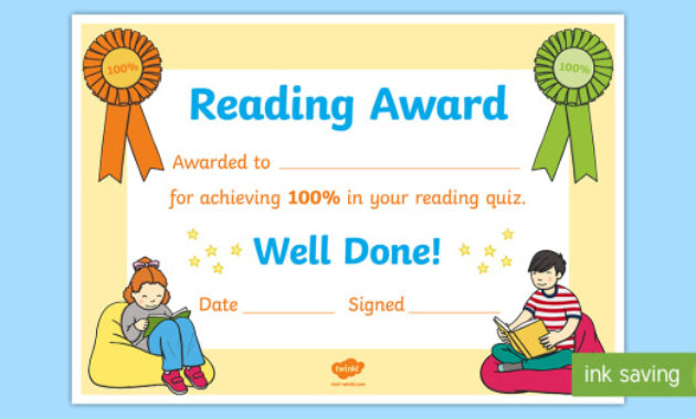 100 Reading Quiz Certificate Accelerated Reader Ar For Free Super Reader Certificate Templates