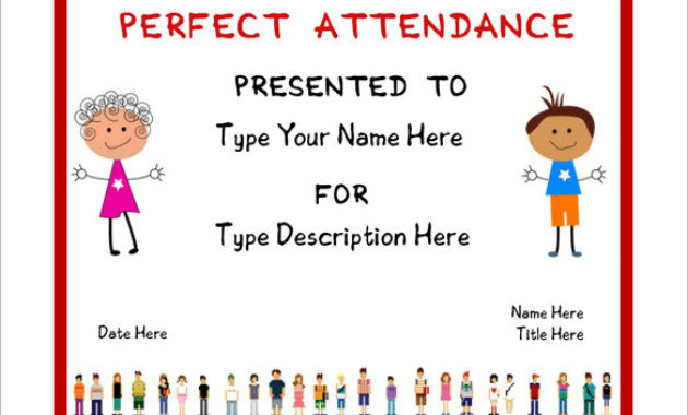11 Attendance Certificate Template Free Download Inside Perfect Attendance Certificate Template Free