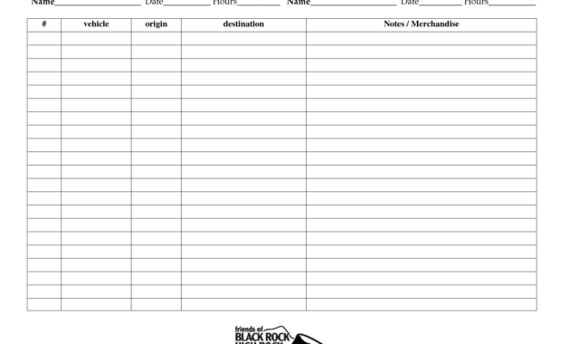 11 Best Images Of Blank Work Schedule Worksheets Time Inside Best Office Log Book Template