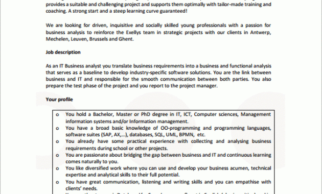 11 Business Analyst Job Description Templates Free Throughout Business Requirements Definition Template
