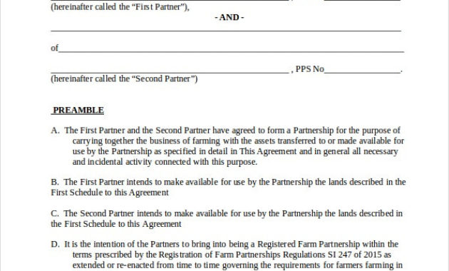11 Business Partnership Agreement Templates Word Pdf Regarding Contract For Business Partnership Template