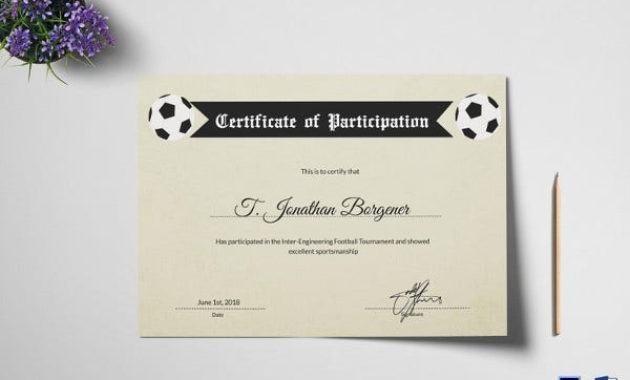 11 Football Certificate Templates Free Word Pdf For Awesome Soccer Certificate Template Free 21 Ideas