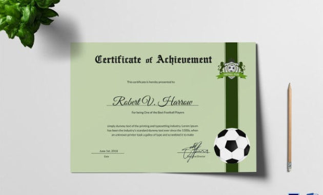 11 Football Certificate Templates Free Word Pdf Throughout Awesome Soccer Certificate Template Free 21 Ideas